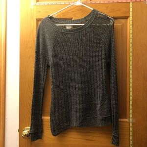 Gray mesh knit sweater